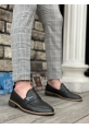 BA0009 Cilt Püsküllü Corcik Siyah V Fashıon Tokalı Klasik Erkek Ayakkabısı