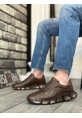 BA0338 İçi Dışı Hakiki Deri Rahat Taban Kahve Sneakers Casual Erkek Ayakkabı